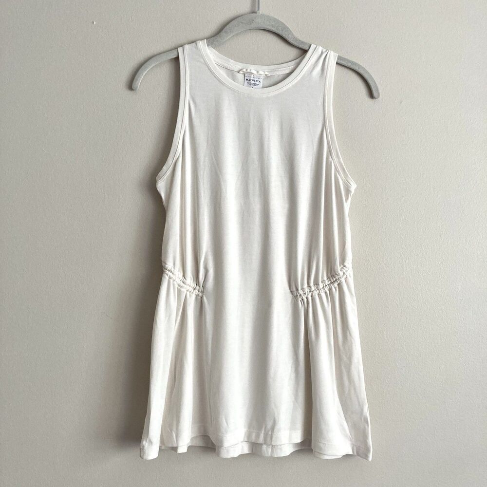 Athleta Air Out Cinch Tank Top Womens Size Small Ivory Casual Stretch Athleisure
